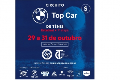 INSCRIÇÕES ABERTAS – CIRCUITO BMW TOP CAR DE TÊNIS (7º ESTADUAL FCT)